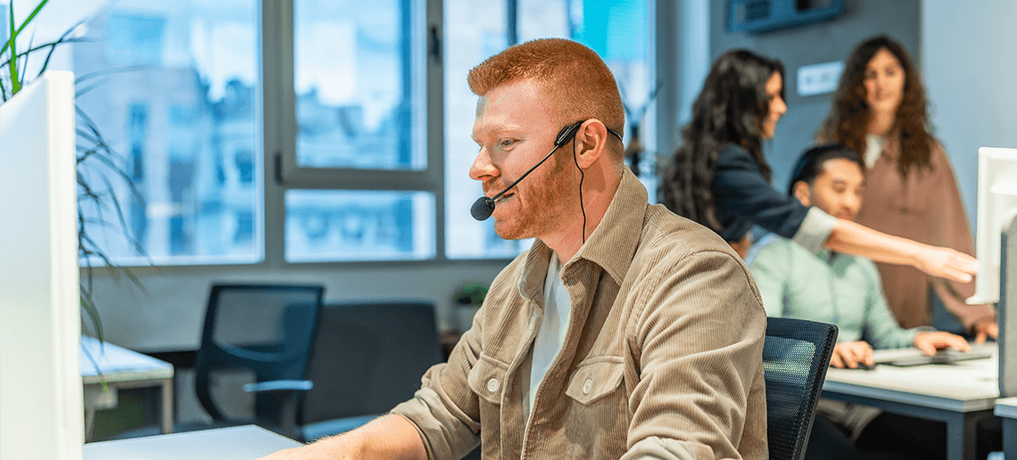 Call center lady with headset