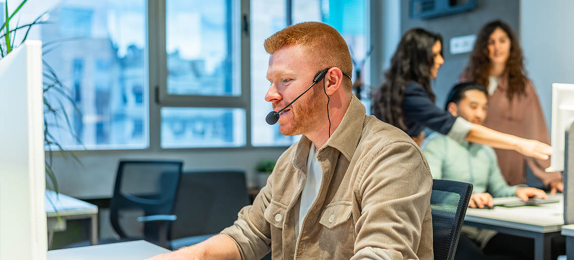 Call center lady with headset